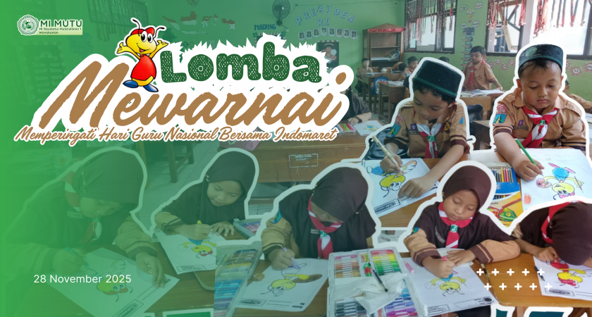 Ekspresi Kreativitas Siswa sebagai Wujud Apresiasi Hari Guru: Kolaborasi MI Raudlatul Muta’allimin 1 dan Indomaret Wonokasian dalam Lomba Mewarnai